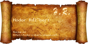 Hodor Róbert névjegykártya